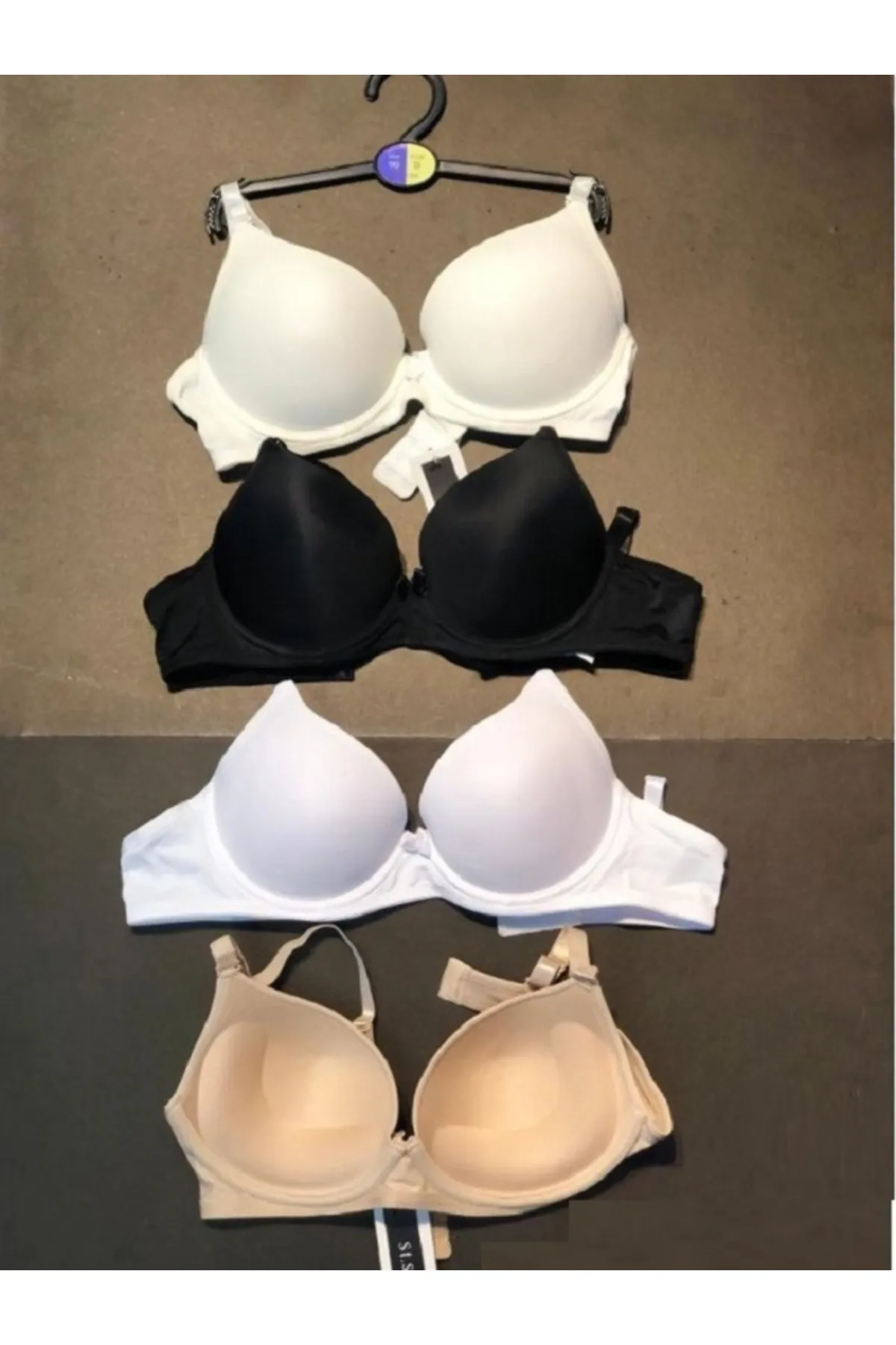 4 Adet Tam Dolgulu Karışık Renk Kadın Sütyen ASORTİ-75