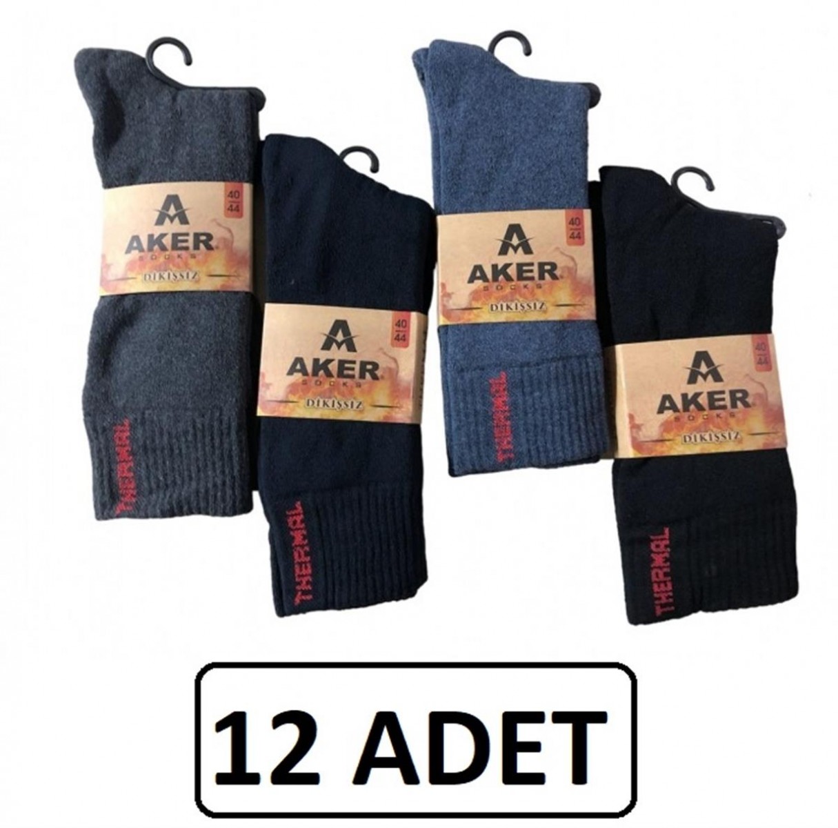12'Lİ Erkek Siyah Termal Çorap