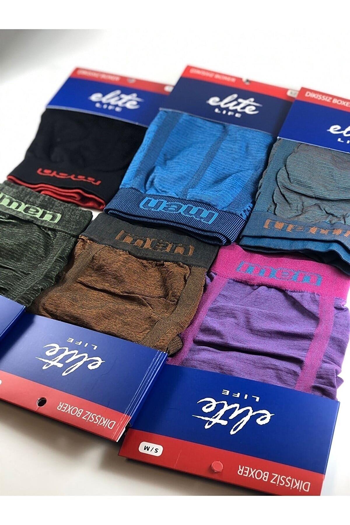 Karışık Renk 6'lı Erkek Dikişsiz Mikro Boxer