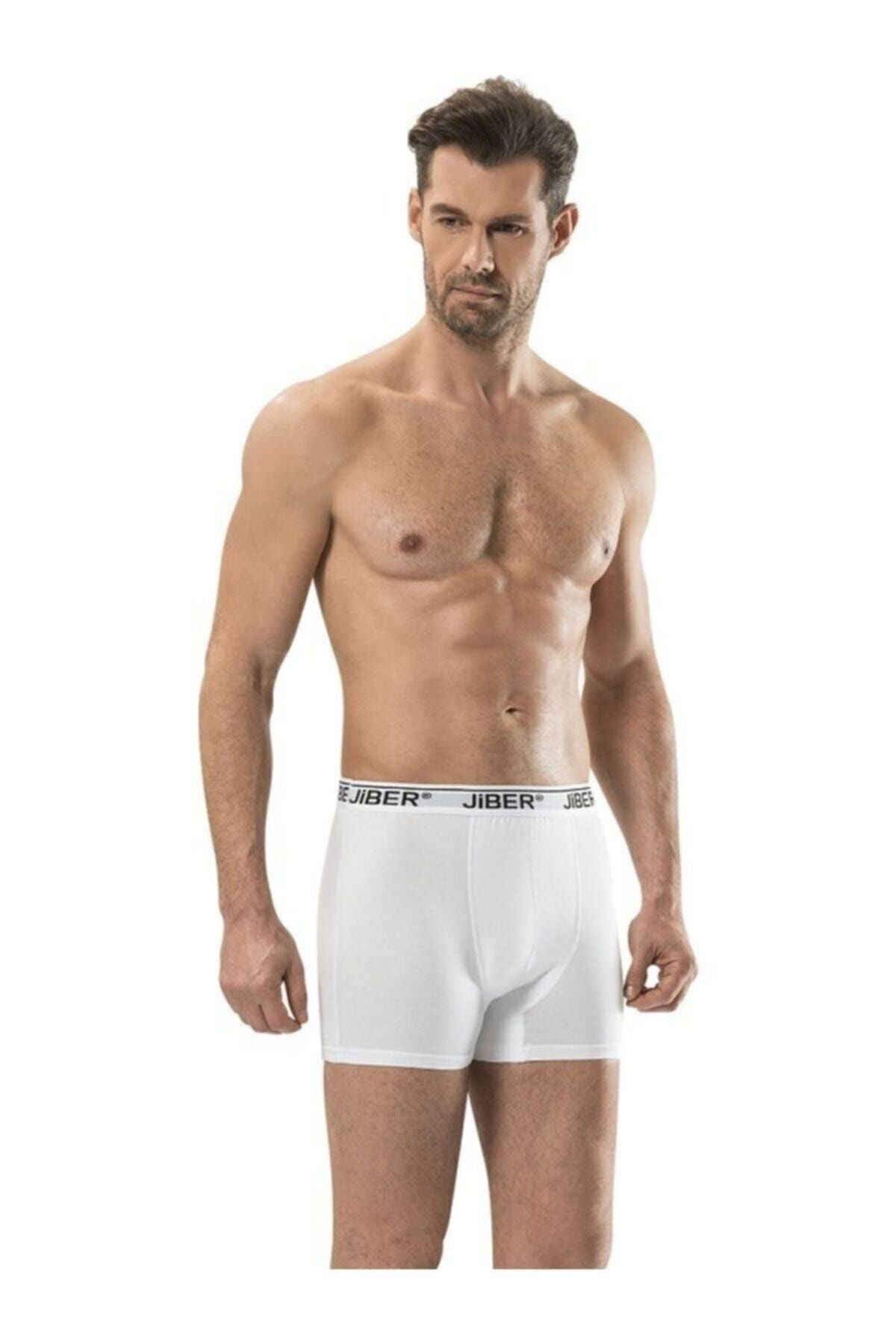 Erkek 3 Adet Gri Likralı Stretch Boxer 156 BEYAZ-XL Erkek 3 Adet Gri Likralı Stretch Boxer 156 BEYAZ-XL