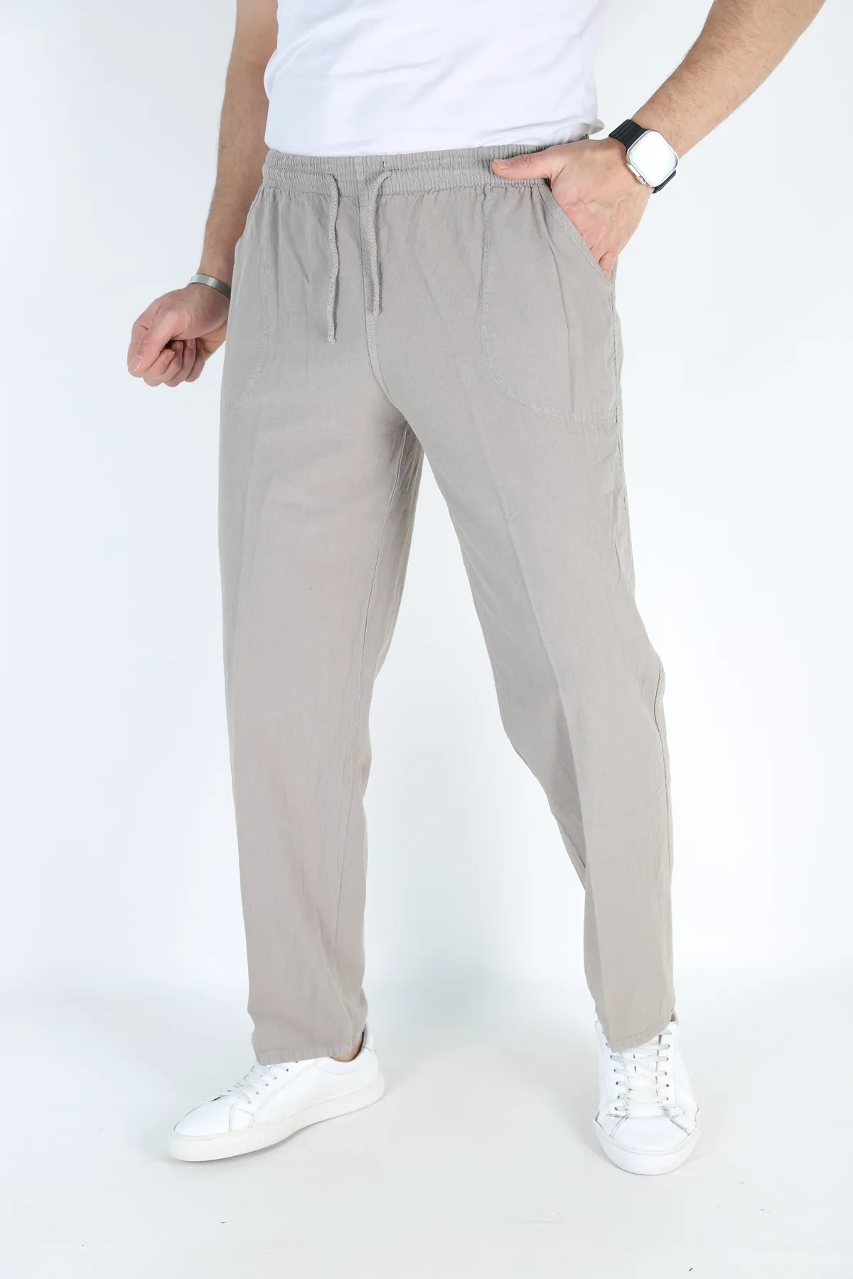 Erkek Hambez Lastikli Rahat Kalıp Pamuk Eşofman Alt Pantalon TAŞ-XL