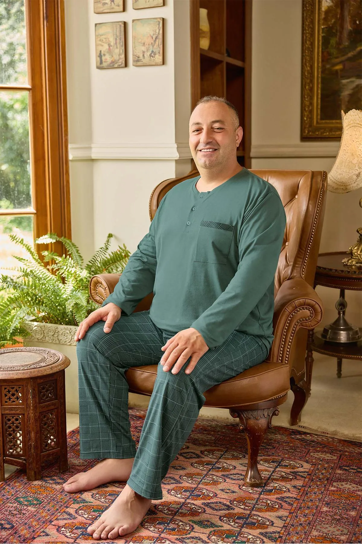 ERKEK SÜPREM PATLI UZUN KOLLU BATTAL PİJAMA TAKIMI Yeşil-3XL ERKEK SÜPREM PATLI UZUN KOLLU BATTAL PİJAMA TAKIMI Yeşil-3XL