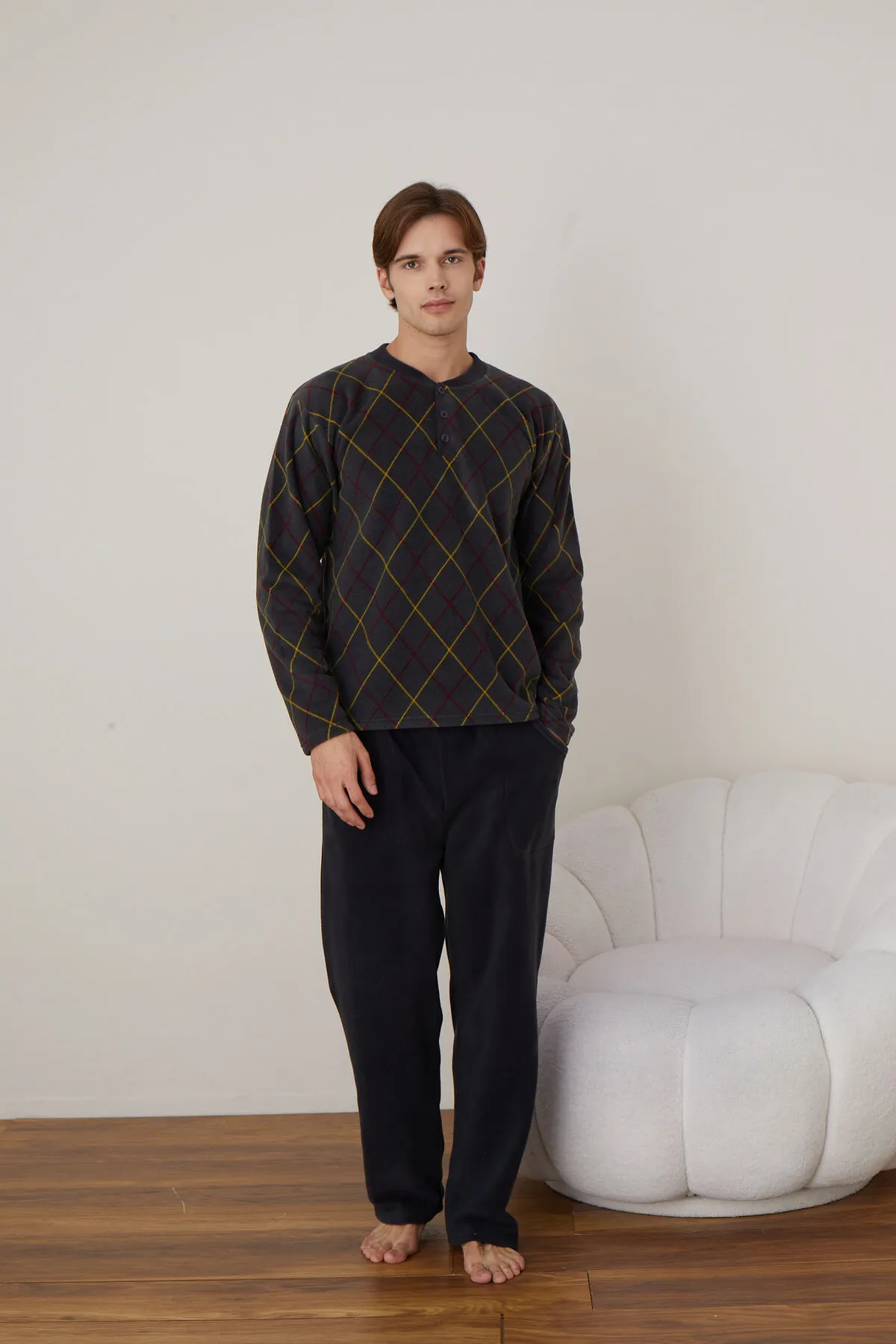 Erkek Uzun Kollu Polar Kışlık Sıcak Tutan Pijama Takımı YENİ SEZON ANTRASİT-2XL Erkek Uzun Kollu Polar Kışlık Sıcak Tutan Pijama Takımı YENİ SEZON ANTRASİT-2XL