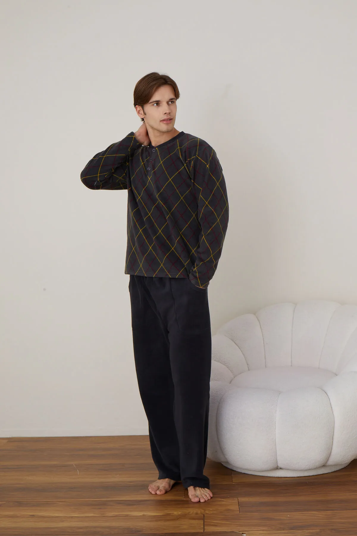 Erkek Uzun Kollu Polar Kışlık Sıcak Tutan Pijama Takımı YENİ SEZON ANTRASİT-2XL Erkek Uzun Kollu Polar Kışlık Sıcak Tutan Pijama Takımı YENİ SEZON ANTRASİT-2XL