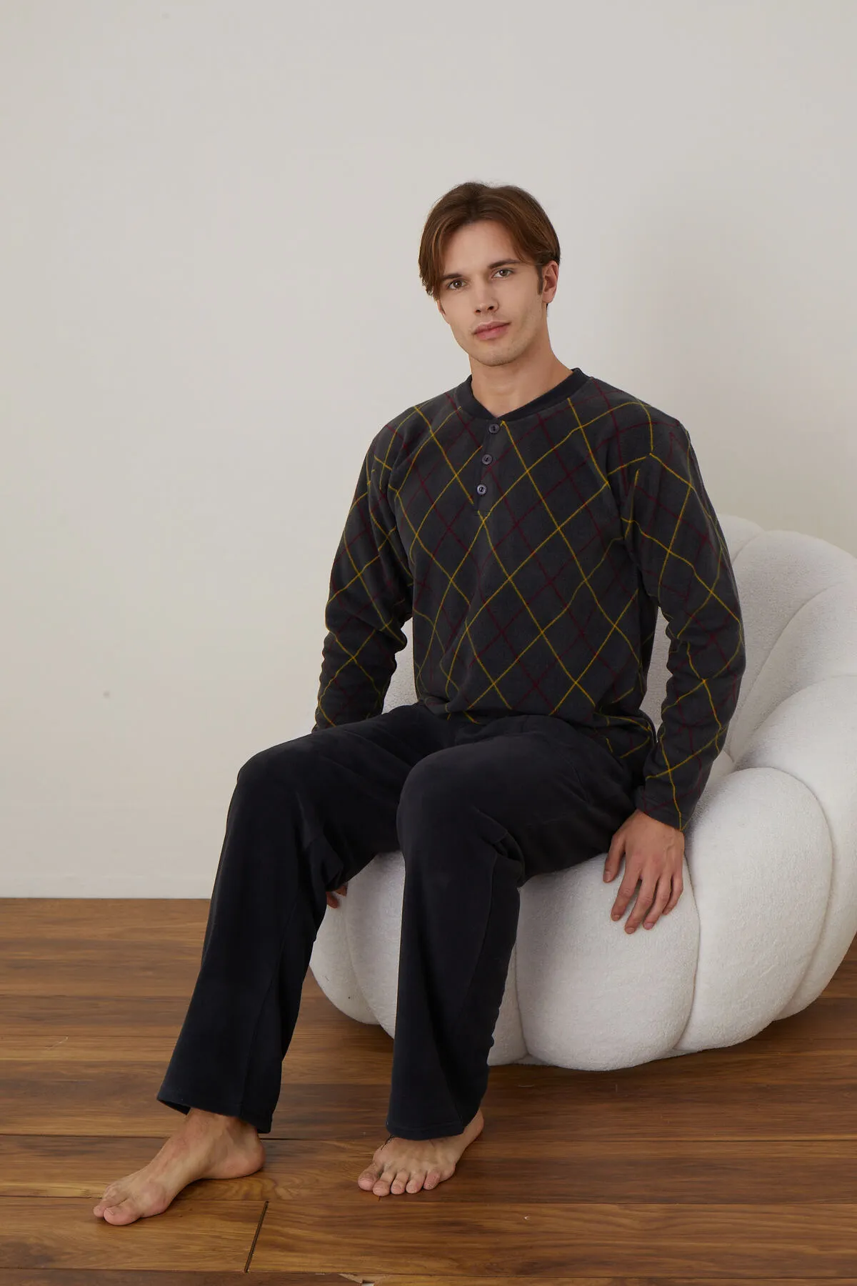 Erkek Uzun Kollu Polar Kışlık Sıcak Tutan Pijama Takımı YENİ SEZON ANTRASİT-M Erkek Uzun Kollu Polar Kışlık Sıcak Tutan Pijama Takımı YENİ SEZON ANTRASİT-M