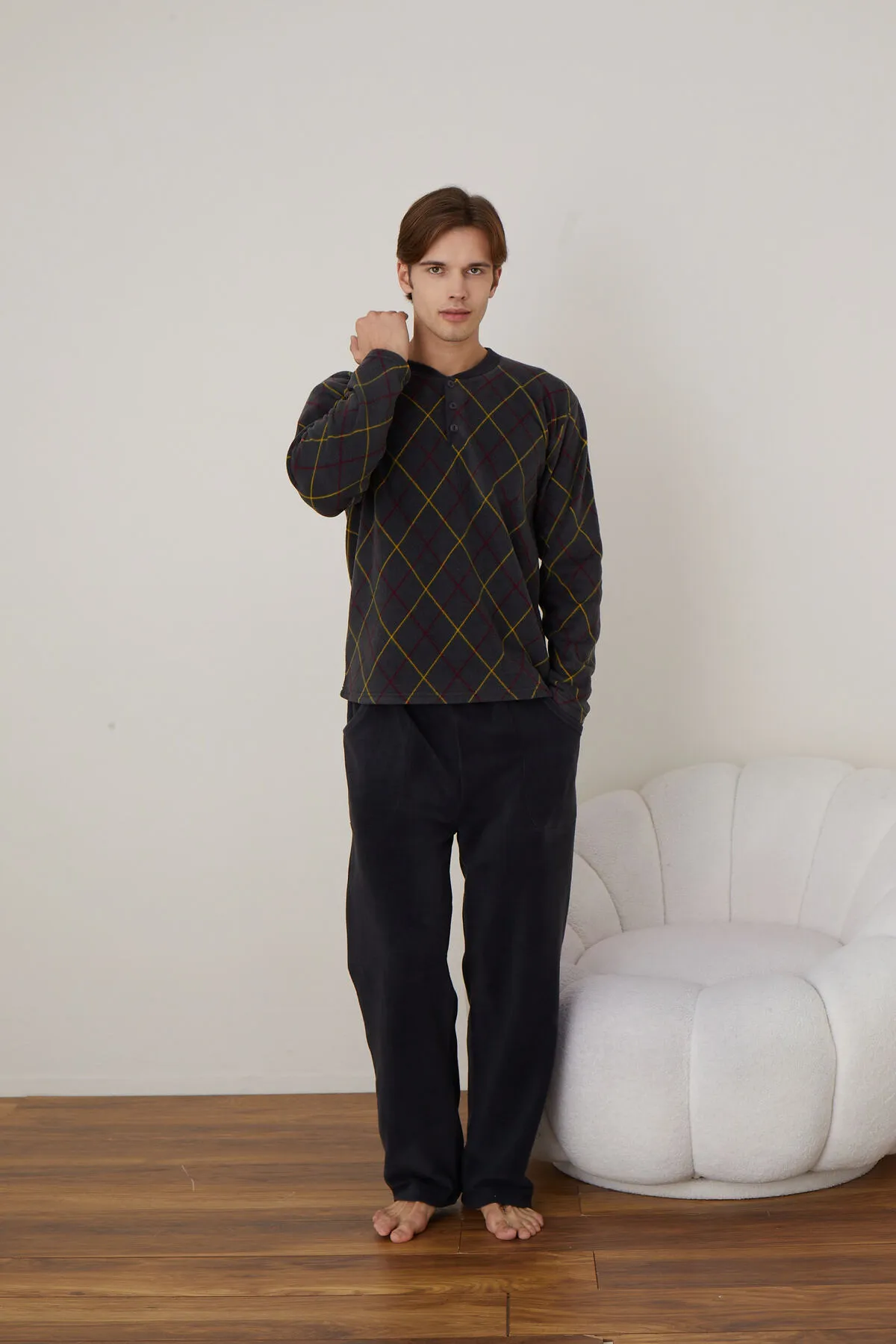 Erkek Uzun Kollu Polar Kışlık Sıcak Tutan Pijama Takımı YENİ SEZON ANTRASİT-L Erkek Uzun Kollu Polar Kışlık Sıcak Tutan Pijama Takımı YENİ SEZON ANTRASİT-L