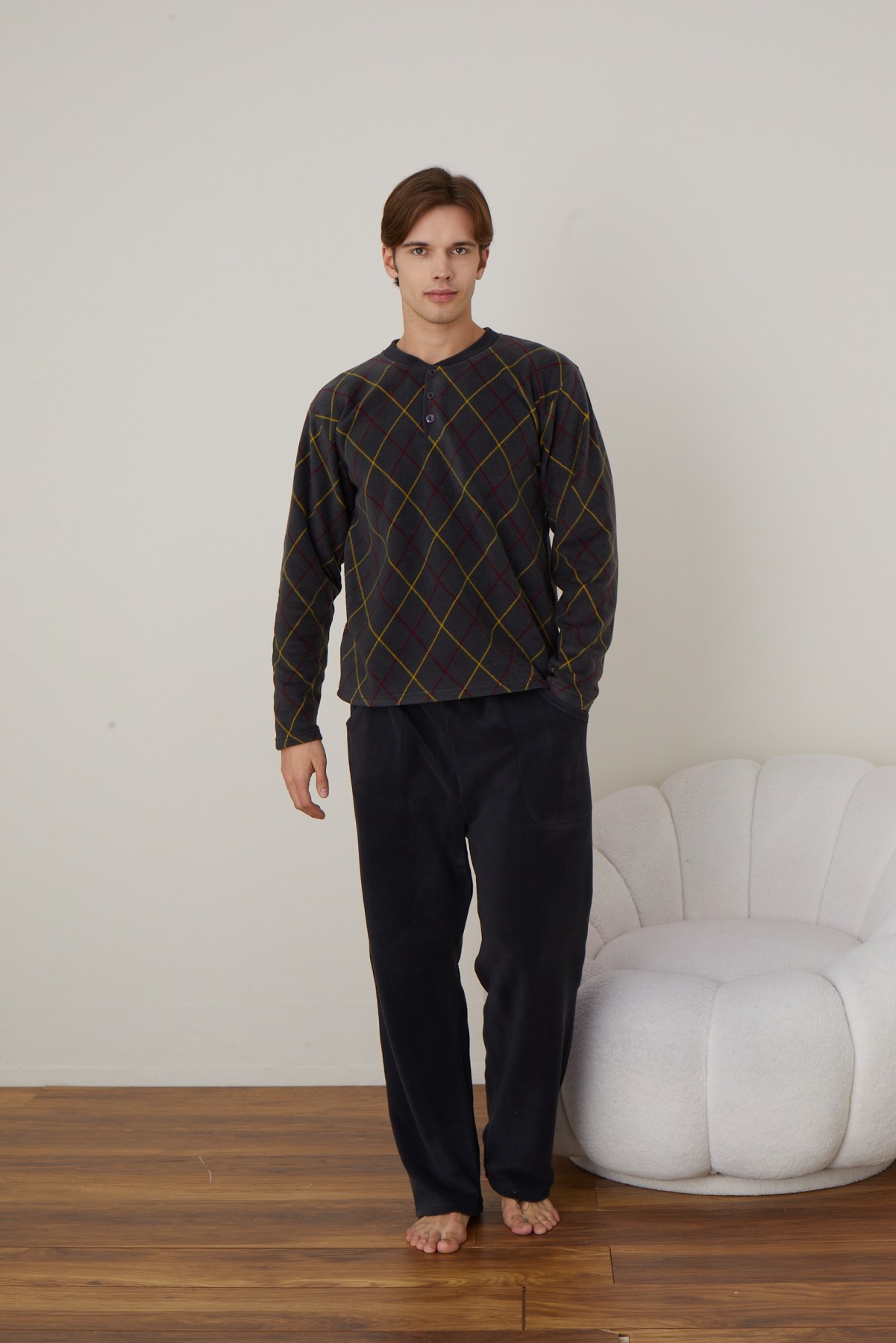 Erkek Uzun Kollu Polar Kışlık Sıcak Tutan Pijama Takımı YENİ SEZON ANTRASİT-M Erkek Uzun Kollu Polar Kışlık Sıcak Tutan Pijama Takımı YENİ SEZON ANTRASİT-M