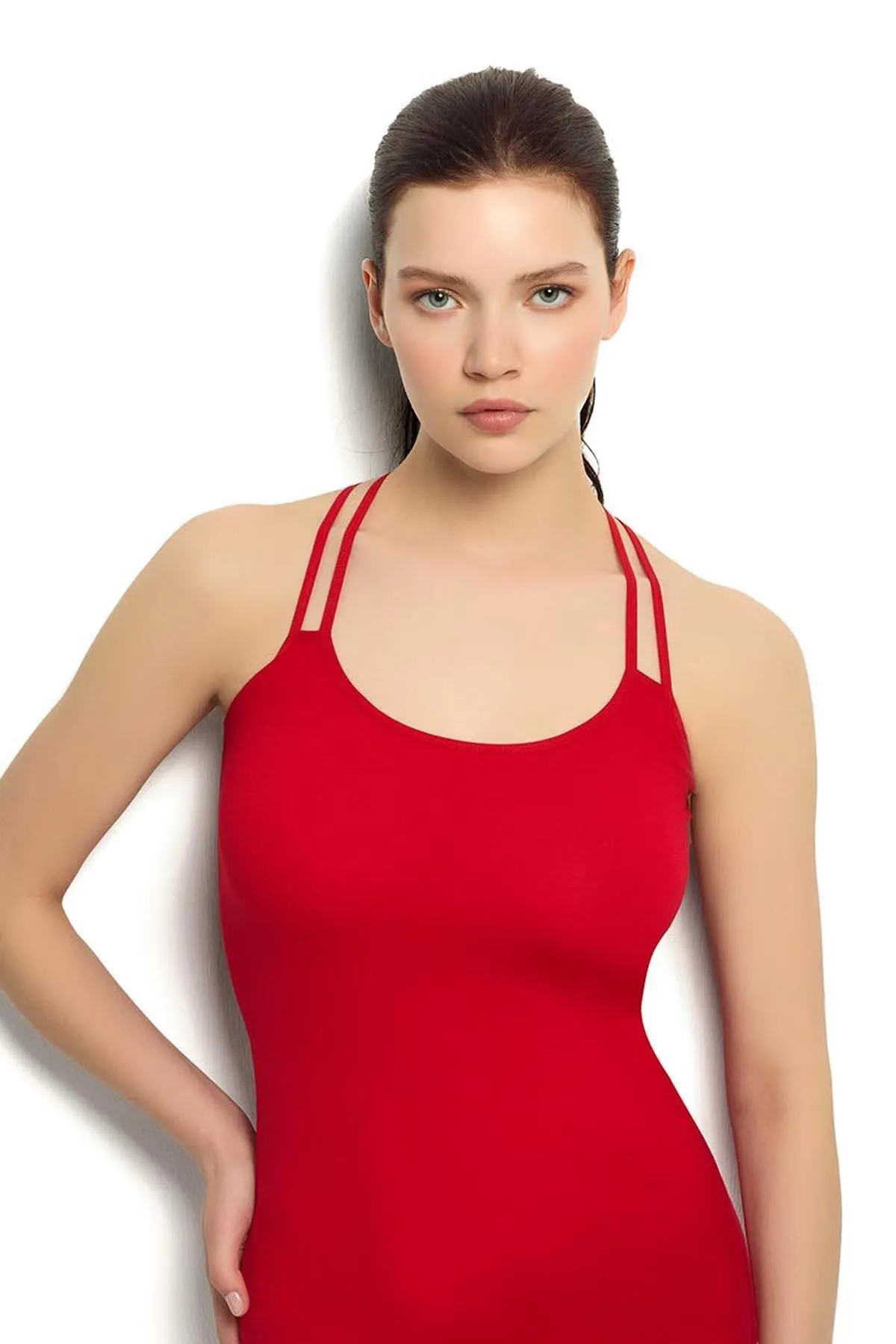 JİBER BAYAN ÇİFT ASKILI ATLET KIRMIZI-M  JİBER BAYAN ÇİFT ASKILI ATLET KIRMIZI-M