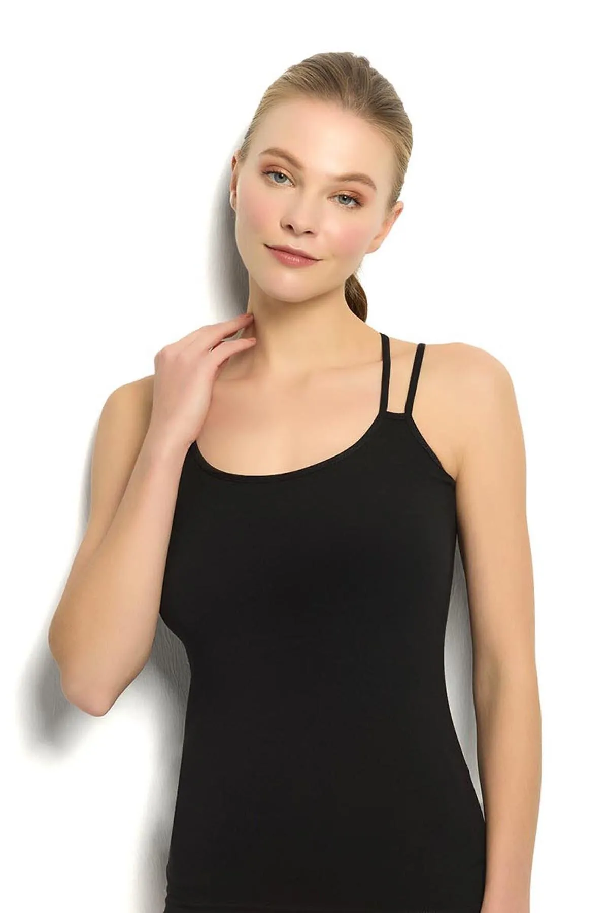 JİBER BAYAN ÇİFT ASKILI ATLET SİYAH-XL JİBER BAYAN ÇİFT ASKILI ATLET SİYAH-XL