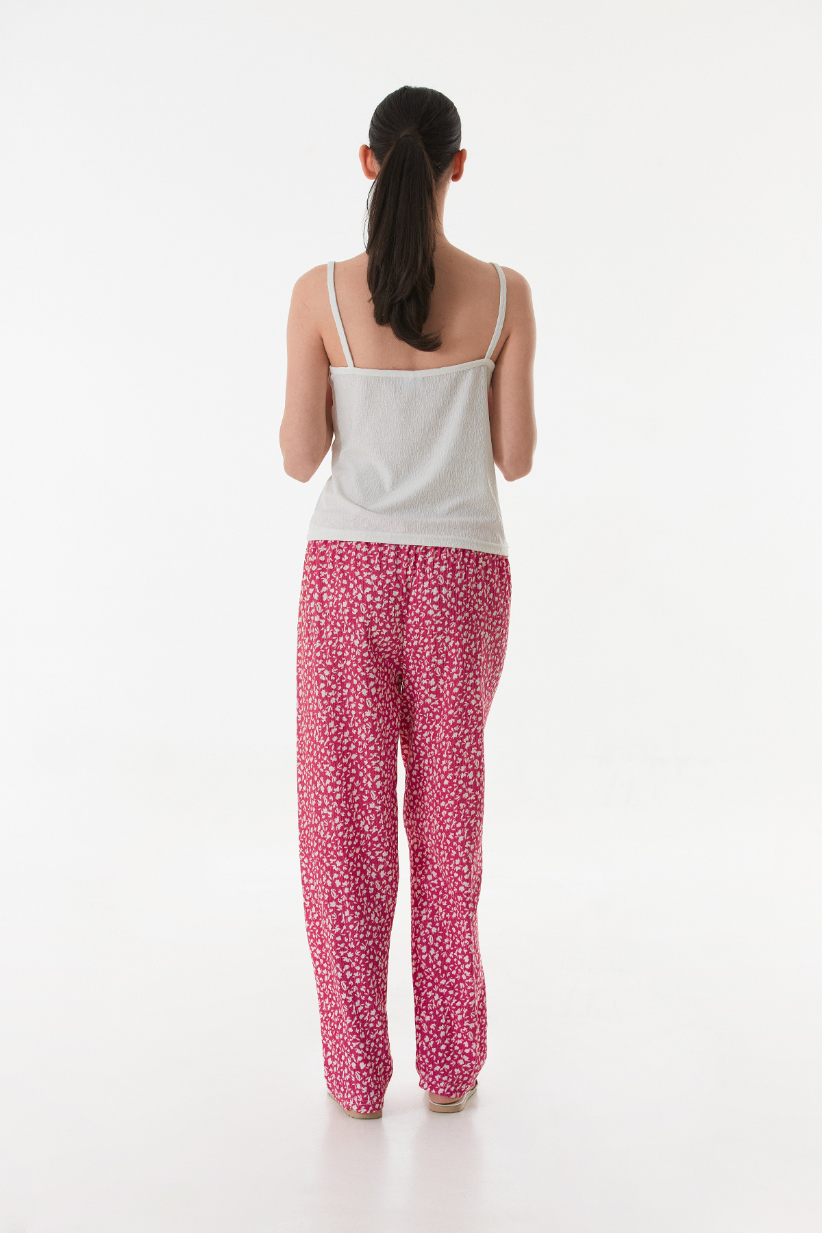 Kadın 3 lü Sabahlıklı Yazlık Kırınkıl Kumaş Pijama Gecelik Takımı Seti FUŞYA-XL