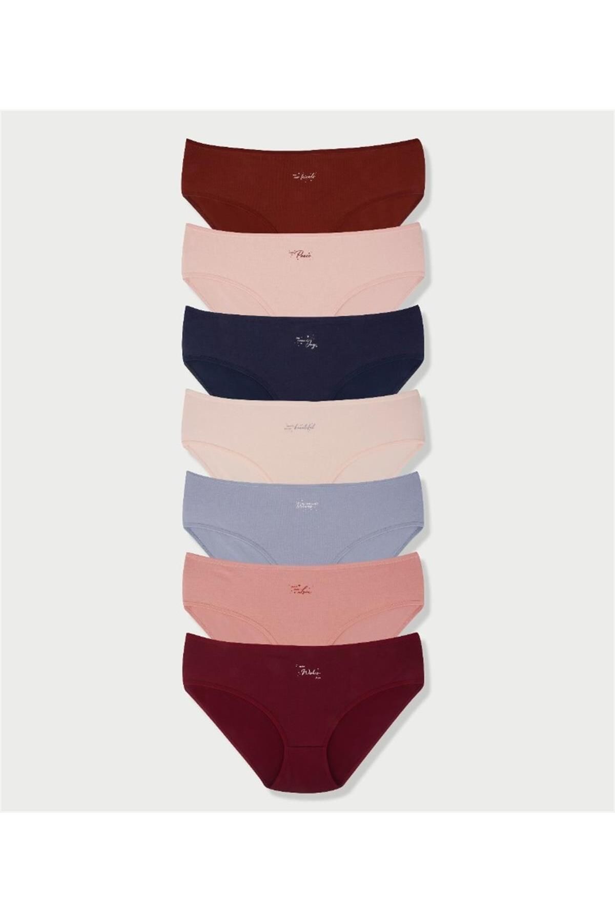 Kadın 7'li Bikini Külot LACİVERT-M