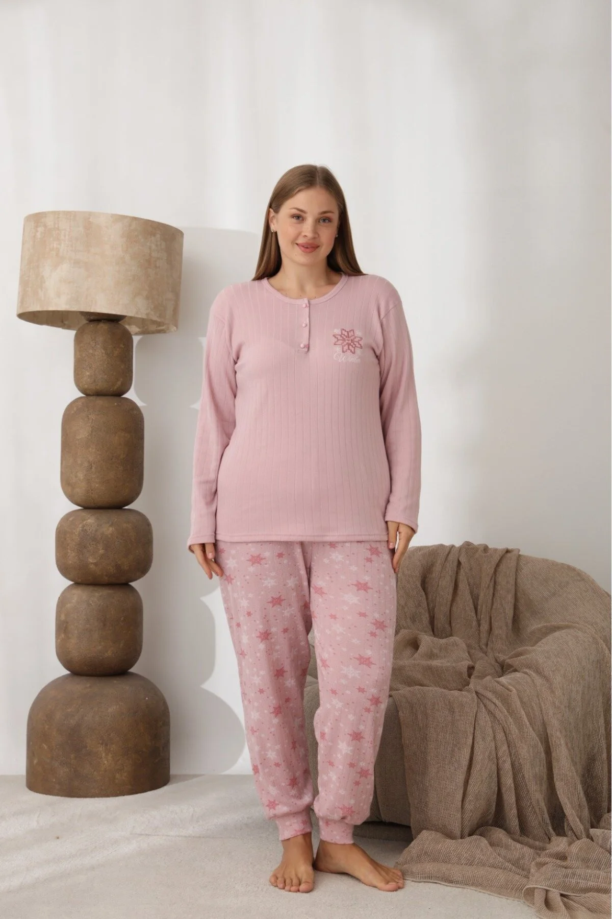 Kadın Büyük Beden Battal Boy Pijama Takımı Görseldeki Renk-5XL