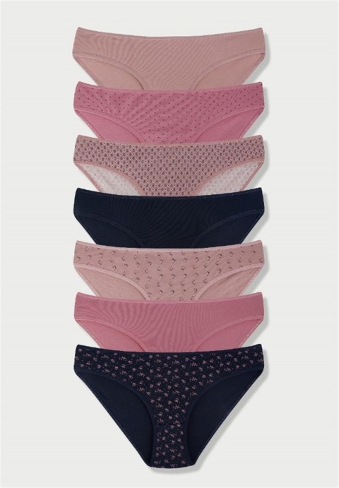 Kadın 7'li Bikini Külot GÜL KURUSU-M