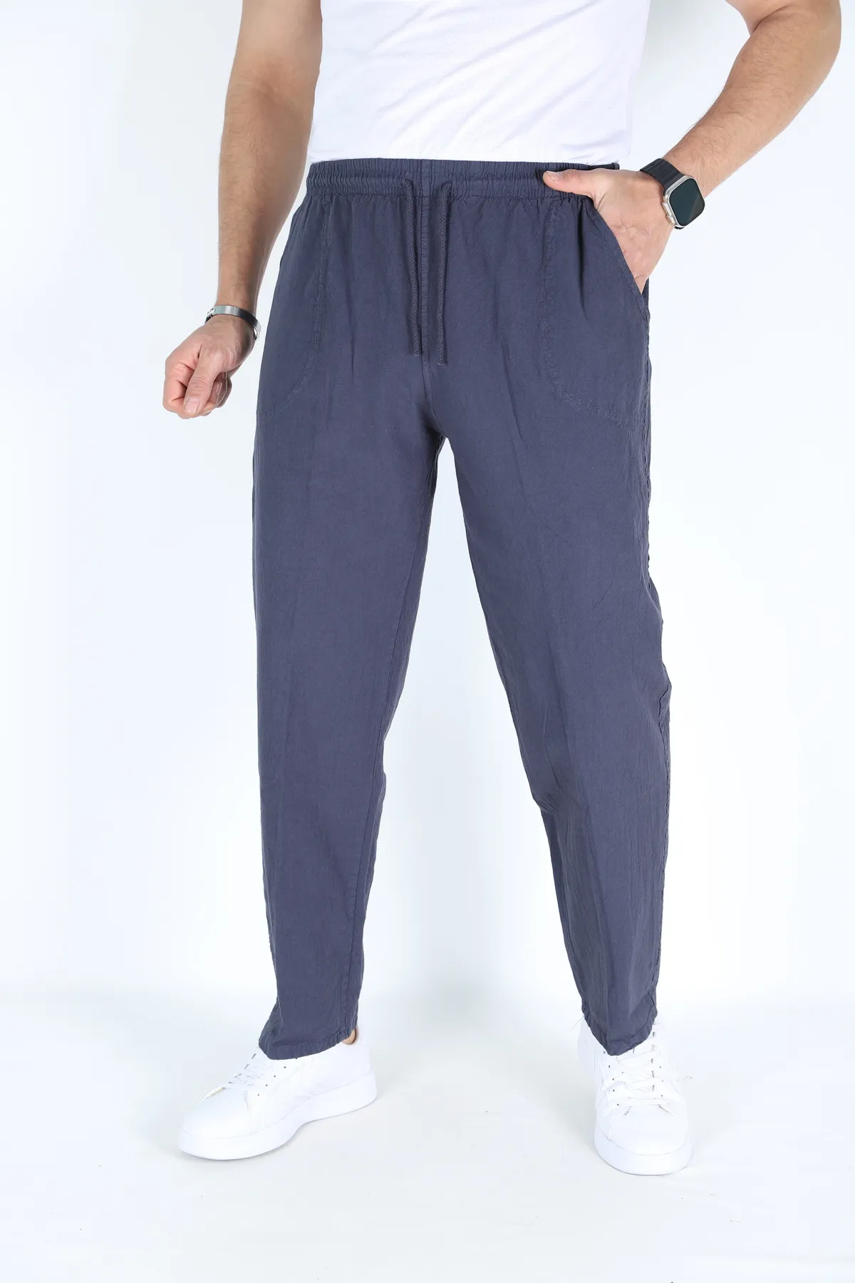 Erkek Hambez Lastikli Rahat Kalıp Pamuk Eşofman Alt Pantalon ANTRASİT-3XL
