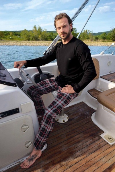 Erkek Jakarlı Pijama Takımı 3451 SİYAH-XL