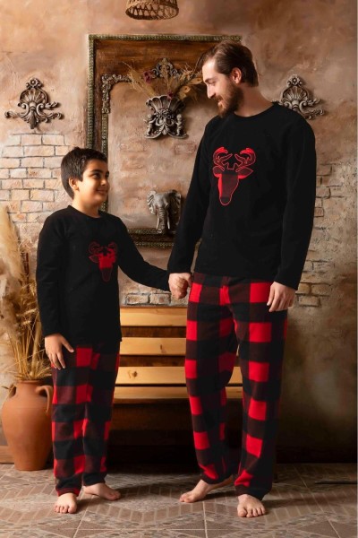 Erkek Sıfır Yaka Polar Pijama Eşofman Takımı