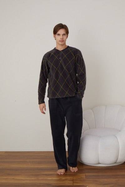 Erkek Uzun Kollu Polar Kışlık Sıcak Tutan Pijama Takımı YENİ SEZON ANTRASİT-M Erkek Uzun Kollu Polar Kışlık Sıcak Tutan Pijama Takımı YENİ SEZON ANTRASİT-M