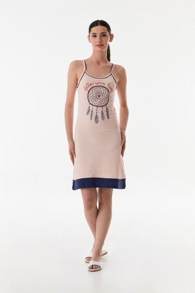 Kadın 2 li Sabahlıklı PenyeElbise Gecelik Takımı TURUNCU-2XL