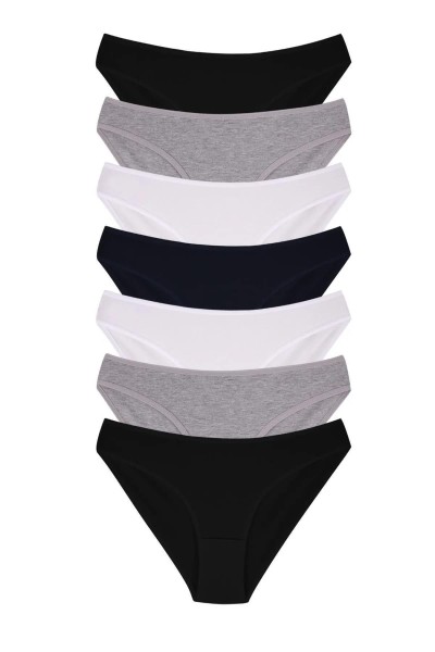 Kadın 7'li Bikini Külot GRİ-M