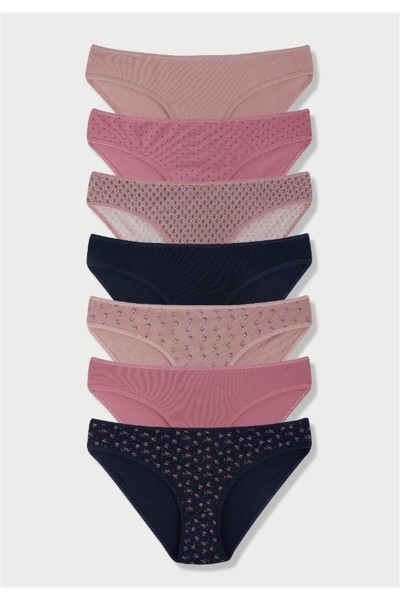 Kadın 7'li Bikini Külot GÜL KURUSU-M