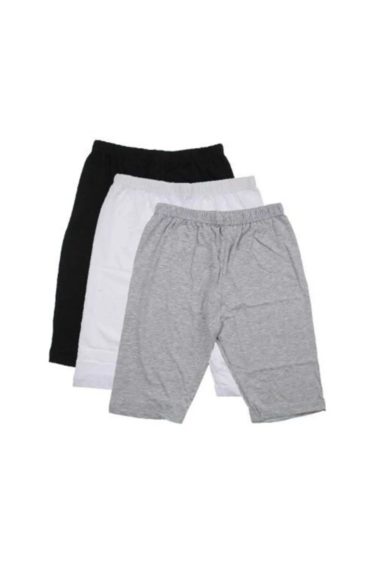 Kadın Likralı Kısa Tayt 3 Adet ASORTİ-4