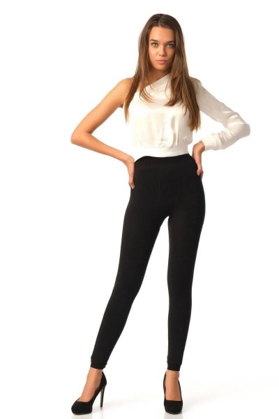 Kadın Siyah Termal Peluş Tayt 9020 SİYAH-L/XL