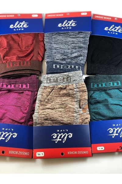 Karışık Renk 6'lı Erkek Dikişsiz Mikro Boxer
