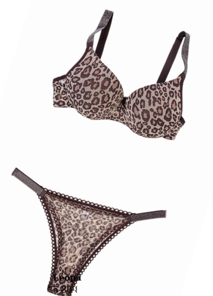 Leopar Desenli Ip Askılı Hafif Dolgulu Sütyen Takım LEOPAR-85