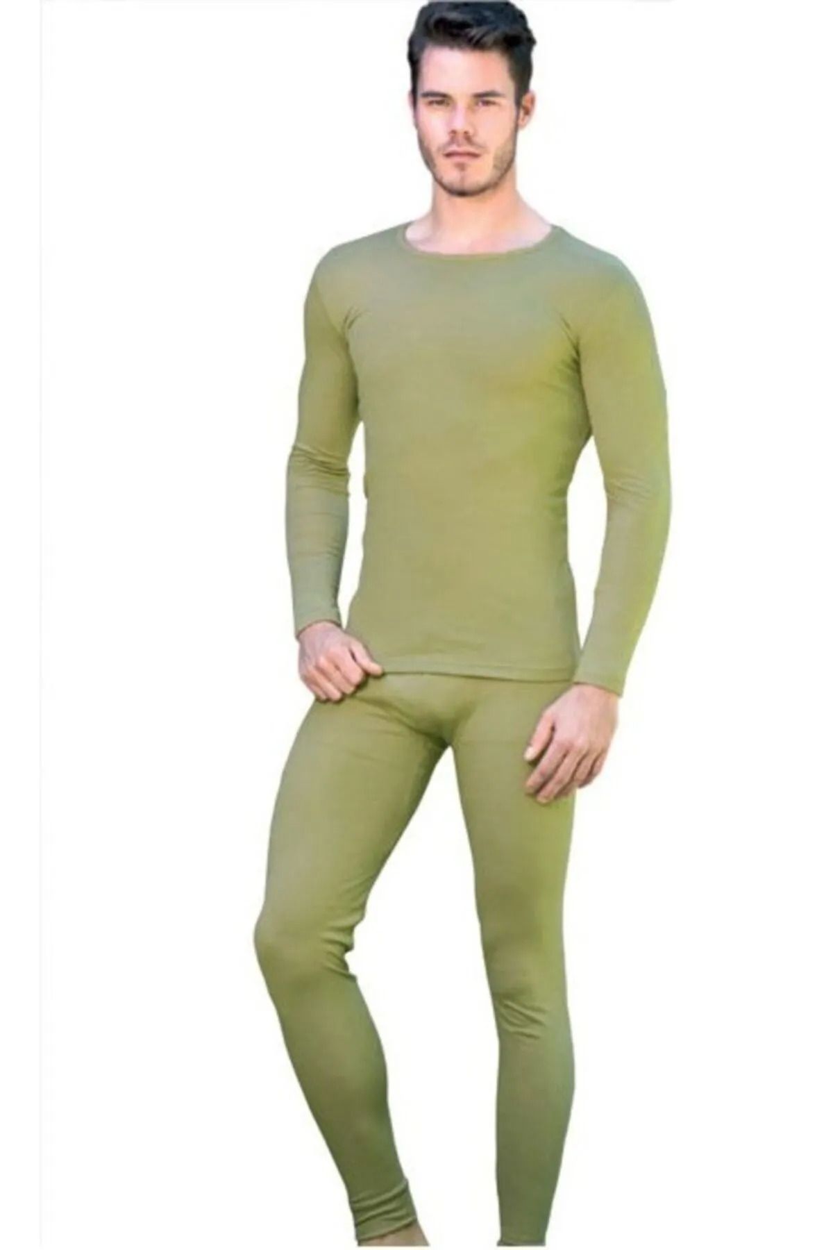 Tutku Erkek Termal İçlik Alt Üst Fanilalı Takım HAKİ-XL